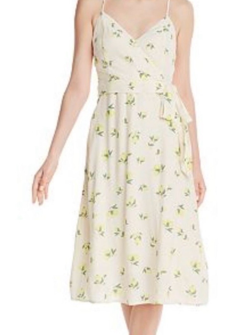 AQUA Lemon Printed Ivory
Spaghetti Strap Faux Wrap Dress
NWT Bloomingdale's Sz M
